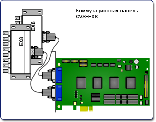 Типовые схемы подключения платы видеозахвата CVS Аккорд-12E